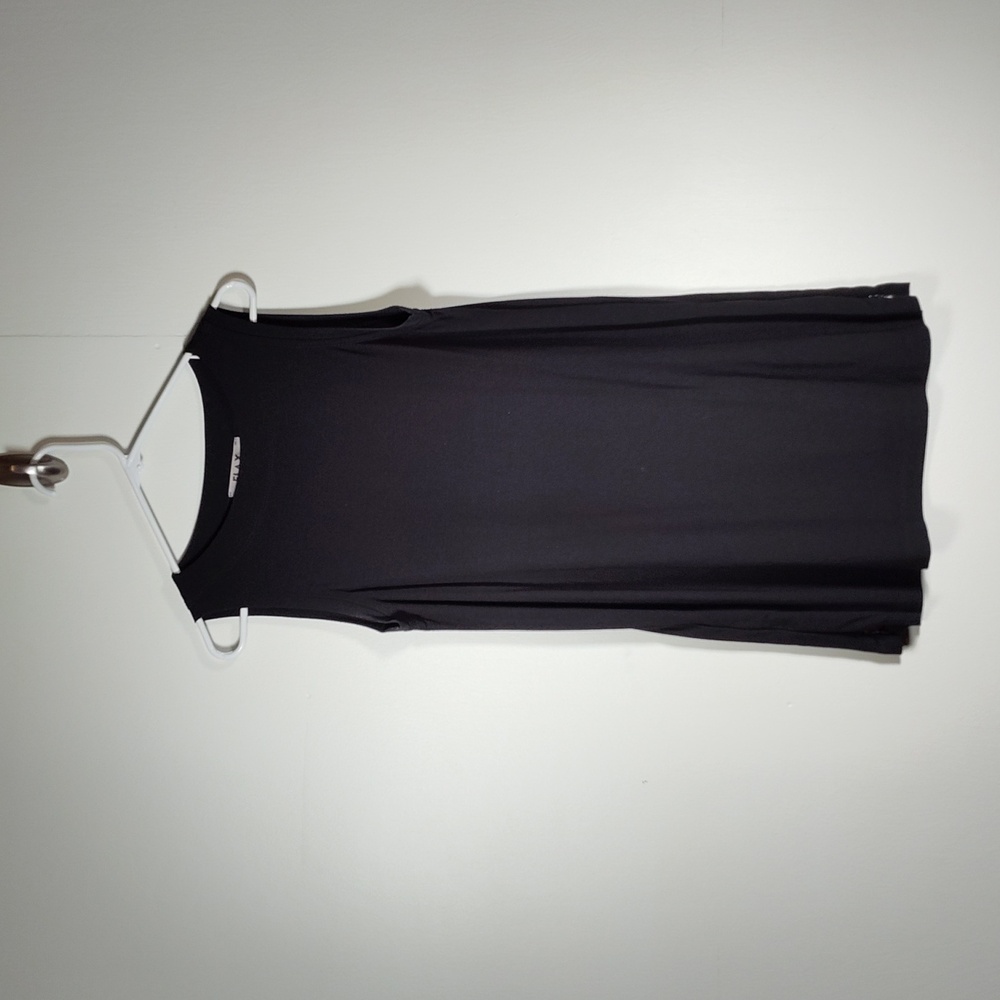 Flax‎ soft rayon blend black side zip tunic tank top S